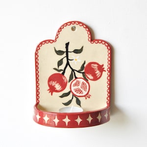 Ceramic Tea Light Altar, Pomegranate Design