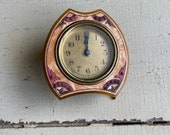 VINTAGE Bakelite Clock with Rhinestones- the Lux Clock Co. - Waterbury, Connecticut- Art Deco Style - 1930s