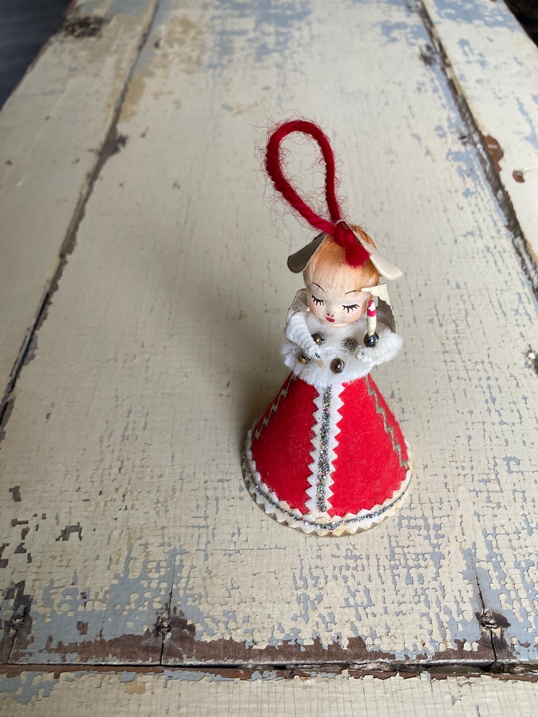 VINTAGE Angel Ornament Made in Japan Retro Holiday Decor MCM Paper