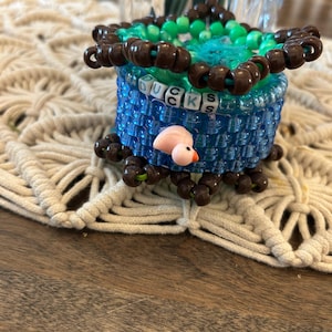 Duck Pond Kandi Cuff (Pony Bead) Bracelet – Handmade by a Young Artist