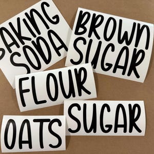 Kitchen Canister Decals - Custom Kitchen Organization Labels - Sugar Flour Sticker Labels - Kitchen Pantry Labels - Pantry Stickers