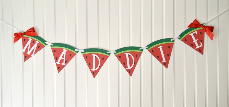 One in a Melon Party Decor Name Banner Watermelon Banner Watermelon First Birthday One in a Melon Banner Watermelon Theme