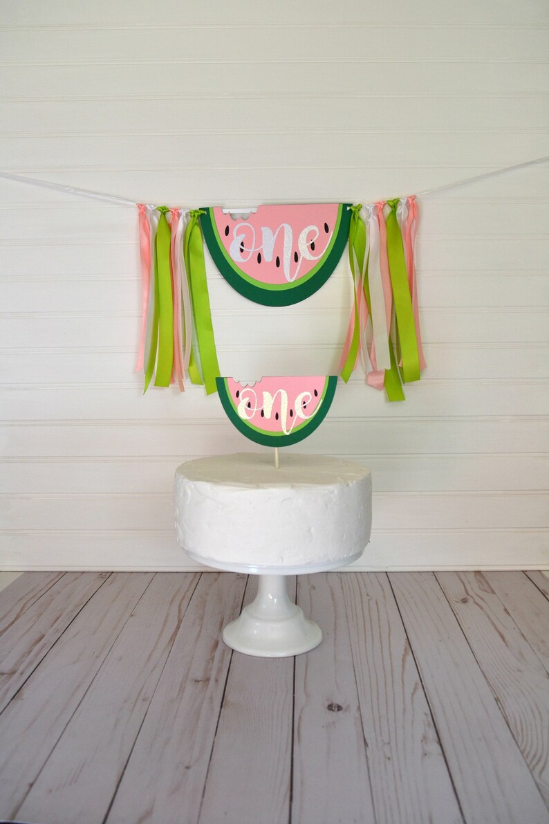 Watermelon Cake Topper One in a Melon First Birthday Tutti Etsy