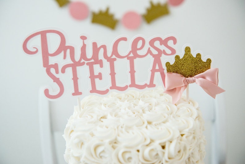 Princess Cake Topper Birthday Crown Cake Topper Royal Etsy