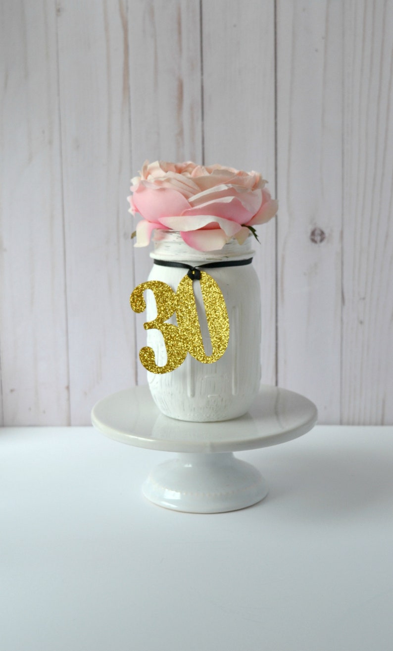 30th Birthday Decorations Glitter 30 Number Decor 30th Etsy
