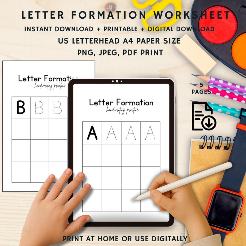 Printable Letter Formation Chart | Letter Tracing Worksheet for Kids ...