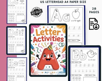 Druckbare Arbeitsblätter für Arbeitsblätter zum ausdrucken | Alphabet Übung für Kinder | Alphabet Arbeitsblätter PDF | Kinder lehrreiche Aktivitäten | PDF Druck
