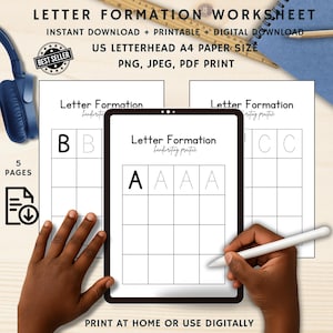Printable Letter Formation Chart | Letter Tracing Worksheet for Kids | Alphabet Learning | Handwriting Practice PDF | homeschool handwriting