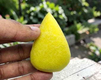 Dyed Yellow Sapphire Pear Shape 300-400 CT Loose Gemstone, Large Polished Teardrop Stone for Pendant Making, Bold Statement Supply