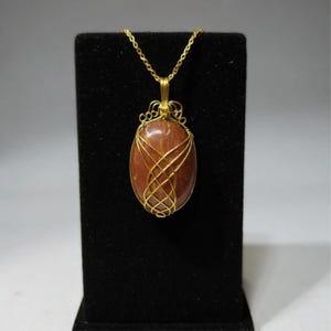 Handmade Red Jasper Oval Pendant Necklace with Free Chain 60mm 150ct Handmade Healing Crystal Jewelry for Grounding, Strength Chakra Balance