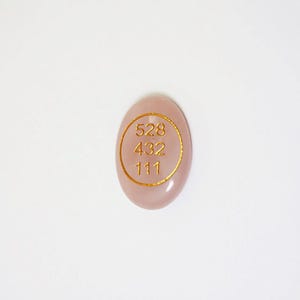Rose Quartz Worry Stone Love Sigil, 528 432 111 Energy Numbers Crystal for Romance and Self Care, Spiritual Pocket Gift for Her