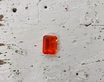 Orange Sapphire Loose 15 CT Emerald Cut | Clean Step Facets, Bright Orange Glow | Perfect For Custom Ring Mount Or Pendant Centerpiece