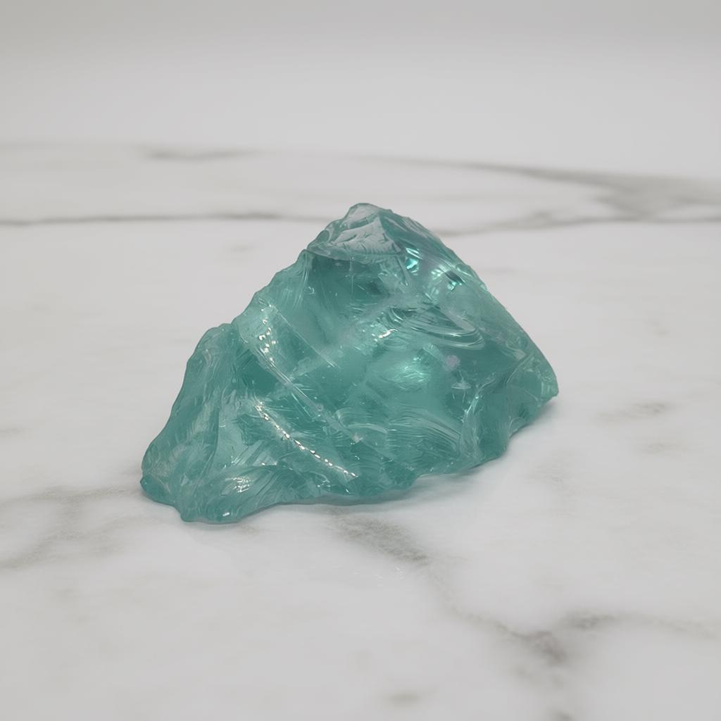 Aqua Blue Obsidian Crystal Chunk 510–625 Ct, Raw Rough Stone for