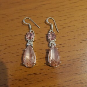 Peach crystal earrings jewelry gift for women