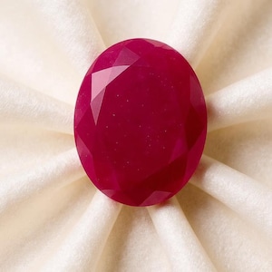 Rubí rojo auténtico de 40-50 quilates: piedra natural para la prosperidad, la confianza, el amor, la energía y el equilibrio del chakra del corazón.