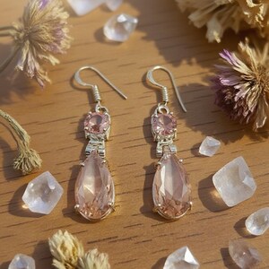 Long crystal drop earrings for party and bridal wear