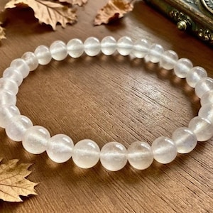 Handmade Natural Moonstone Beads Bracelet  Spiritual Healing, Feminine Energy, Crown Chakra & Meditation Gift  Limited Sale! + Free Delivery