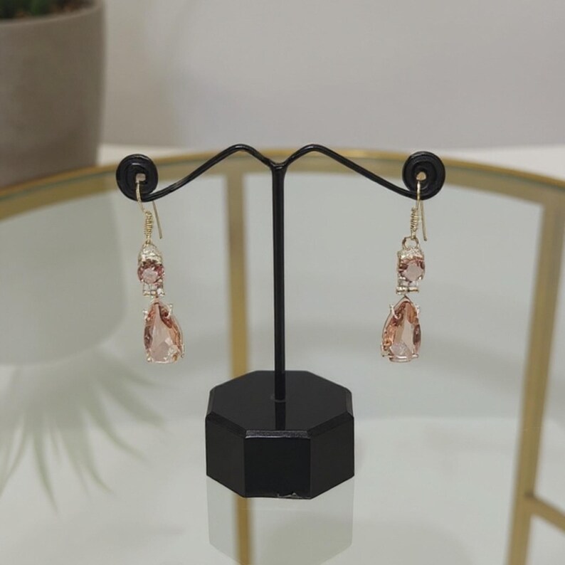 Lightweight peach gemstone earrings for women