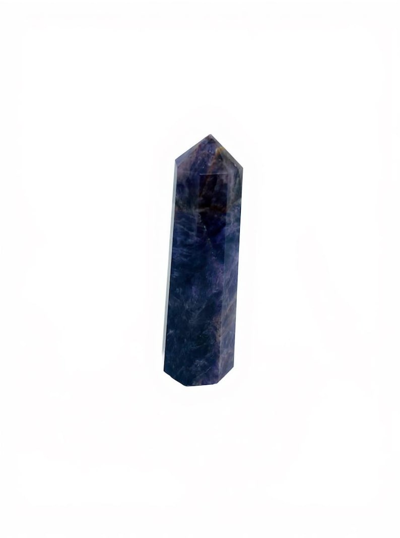 Lepidolite Crystal Wand Tower, Purple Obelisk for Calm Focus and Peaceful Sleep Vibes, Reiki Decor, Office Desk Crystal Gift