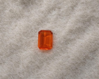 10–12 CT Orange Sapphire Loose | Emerald Cut Step Faceted Gem | Warm Fire Orange Stone For Custom Jewellery Making And Mounting