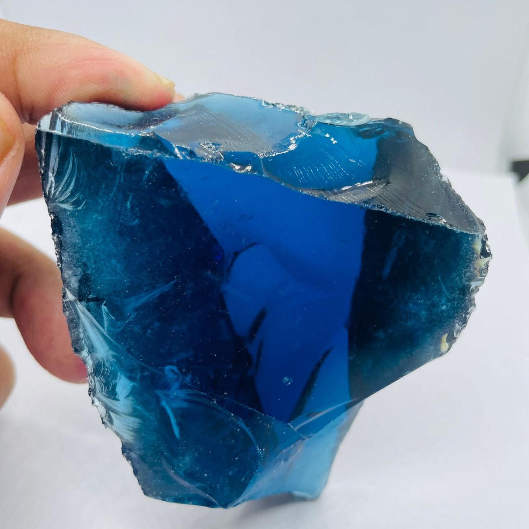 Blue Obsidian Rough Gem 700–800 CT, Large Raw Glass Stone for