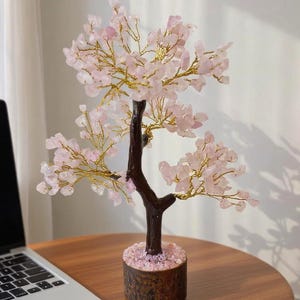 Rose Quartz Crystal Tree for Love & Healing – Feng Shui Gemstone Tree for Home Decor, Meditation, Manifestation, and Spiritual Energy –