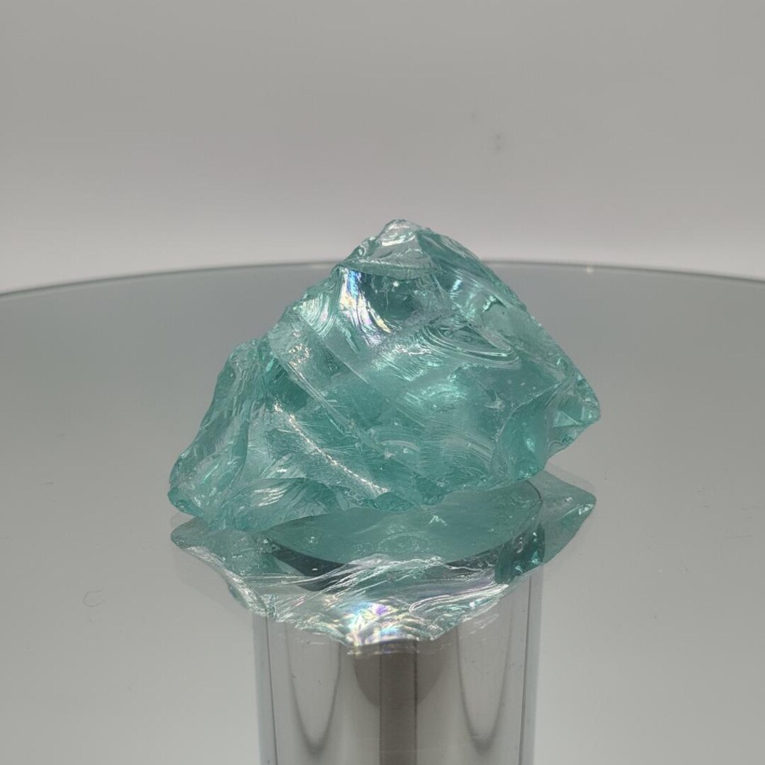 Aqua Blue Obsidian Raw Crystal 1250–1350 Ct, Large Rough Stone for