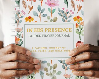 Journal de prière imprimable | En sa présence Journal de prières guidées | Journal chrétien confessionnel