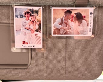 Personalized Couple Photo Car Visor Clip，Custom Couple Photo Frame, Drive Safe Valentine Gift,  Couples Keepsake, Family Gift
