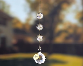 Custom Forget Me Not Pressed Flowers Suncatcher, Personalized Engraved Pet Car Accessories , Pet Memorial Gift