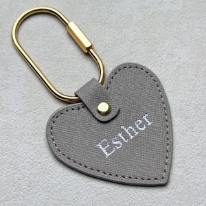 Custom Embossed Heart Leather Bag Charm, Personalized Name Purse Accessories, Mother's Day Gift for Her image 8
