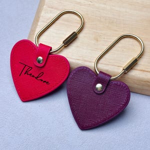 Custom Embossed Heart Leather Bag Charm, Personalized Name Purse Accessories, Mother's Day Gift for Her image 13