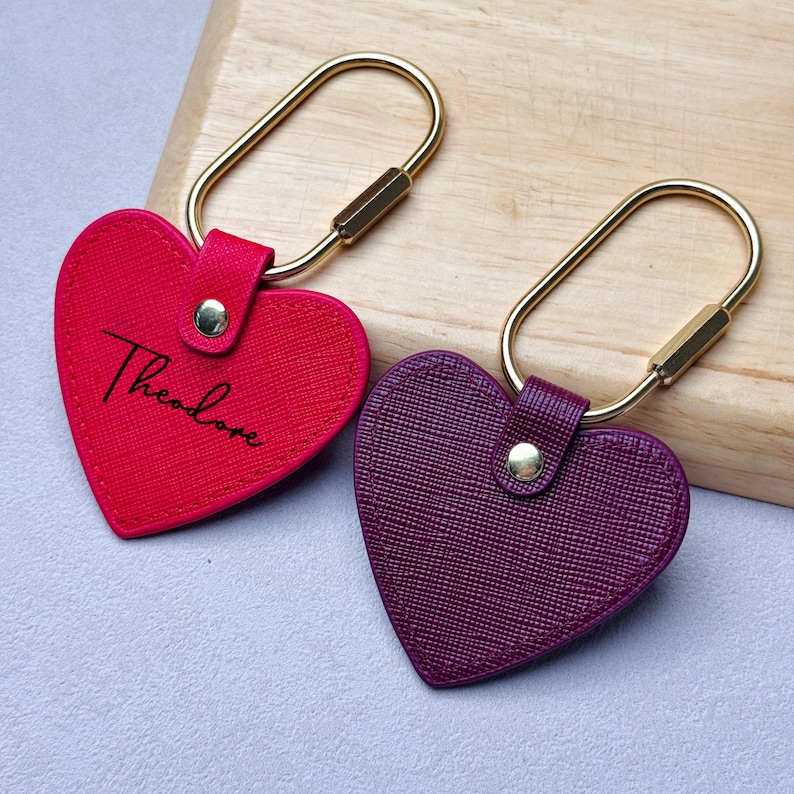 Custom Embossed Heart Leather Bag Charm, Personalized Name Purse Accessories, Mother's Day Gift for Her image 13