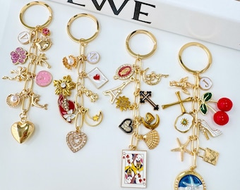 Make Your Own Keychain, Custom Charm Keyring, Personalized Charm Keychain, Bridesmaid Gift for her