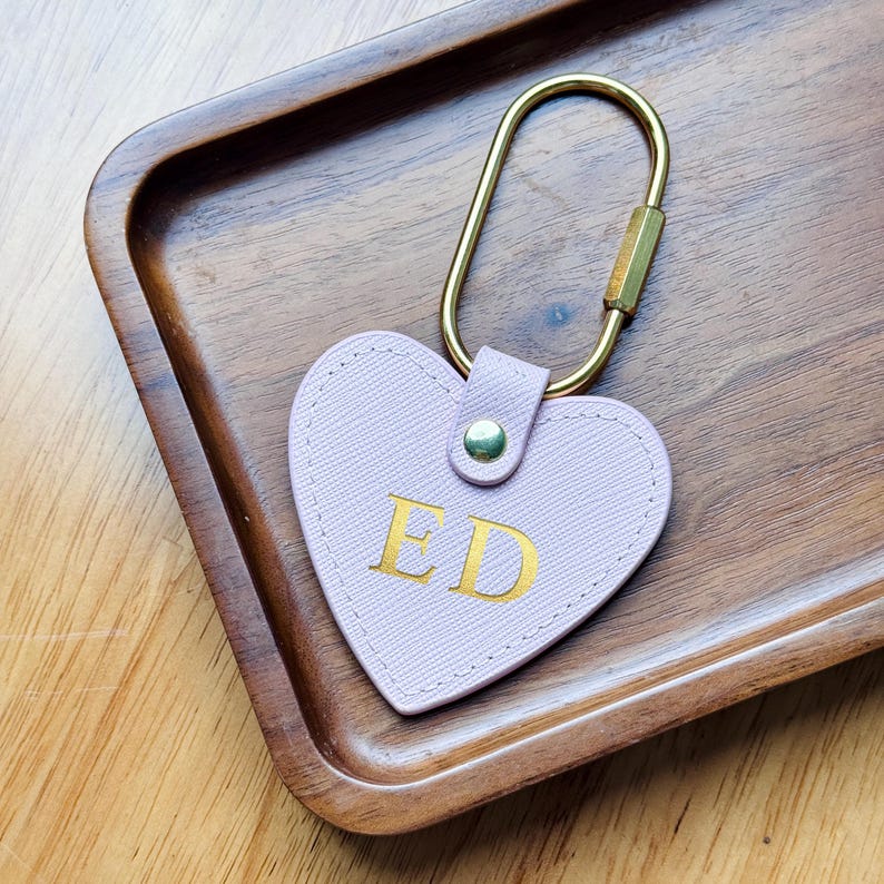 Custom Embossed Heart Leather Bag Charm, Personalized Name Purse Accessories, Mother's Day Gift for Her image 5