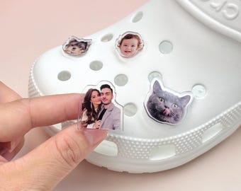 Custom Baby Pet Portrait Photo Shoe Charms, Personalized Die Cut Acrylic Croc Charm, Shoe Accessory, Unique Gift for Her