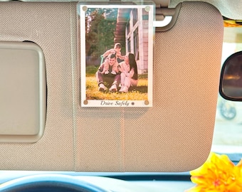 Custom Car Visor Photo Clip, Personalized Family Picture Holder, Drive Safe Car Accessories, Family Keepsake, Gift for Him Her