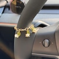 Lily of the Valley Steering Wheel Charm, Handmade Floral Car Accessories, Unique Gift for Her
