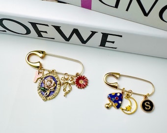 Custom Charm Pins Charm Brooch, Personalized Purse Charm, Charms for Bag and Shoes