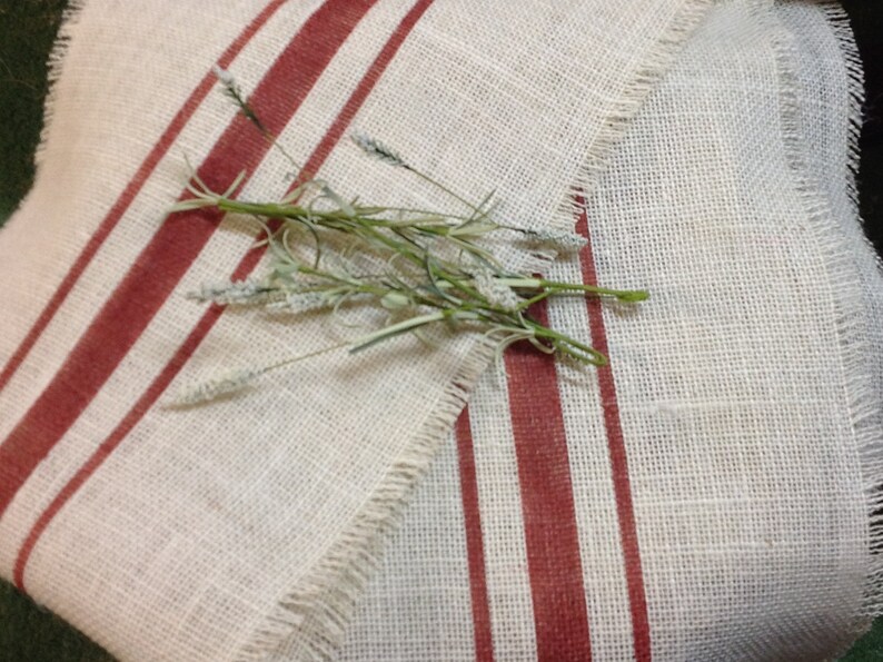 Burlap Table Runner Rustic Red Striped Table Runner in Etsy