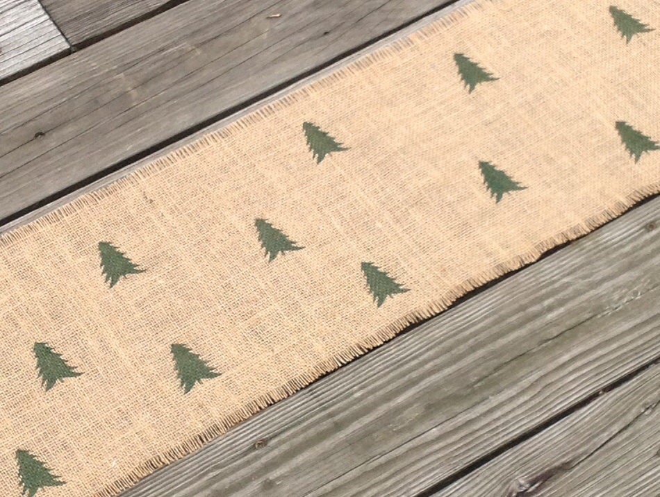 Burlap Christmas Tree Table Runner 48 to 84 Inch Rustic Burlap Etsy