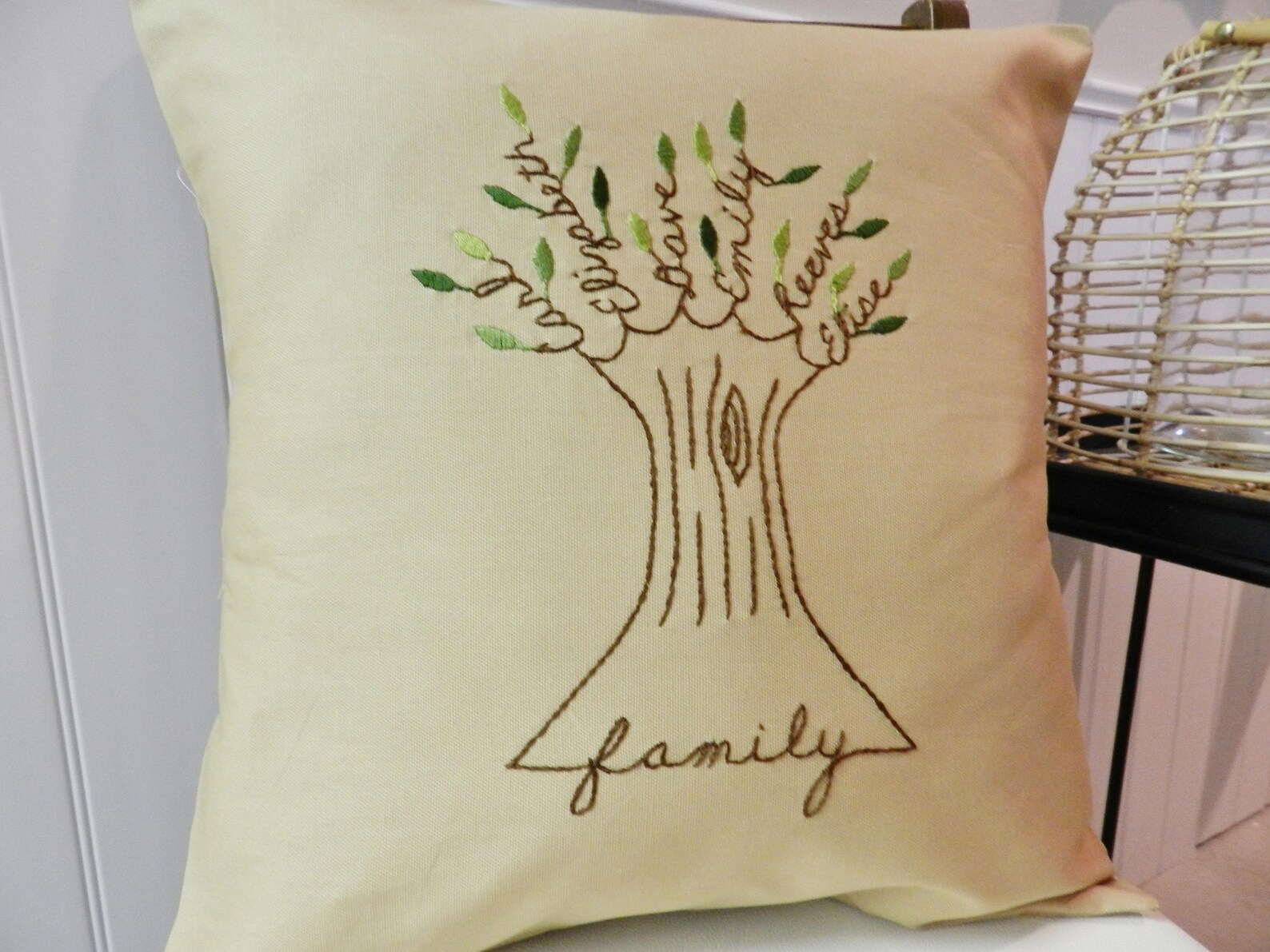 Personalized Family Tree Pillow Cover. Personalized Birthday Etsy