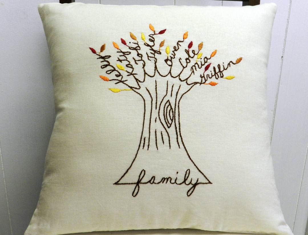 Personalized Family Tree Pillow Cover. Birthday Gift Gift for Etsy