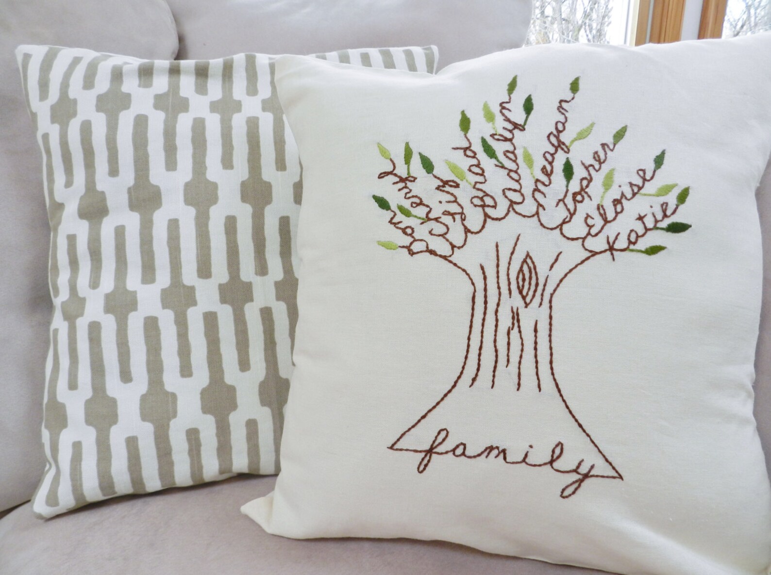 Personalized Family Tree Pillow Cover. Personalized Birthday Etsy