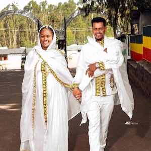 Ethiopian Eritrean Family Outfit Set | Matching Cultural Clothing for All Ages