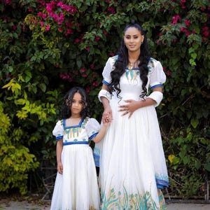 Ethiopian Eritrean Family Outfit Set | Matching Cultural Clothing for All Ages
