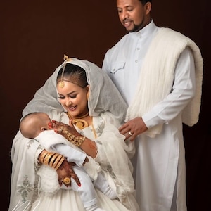 Ethiopian Eritrean Family Outfit Set | Matching Cultural Clothing for All Ages