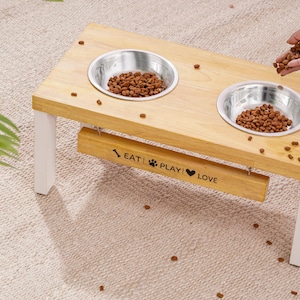 Pet feeding stand | Pet bowl stand |Dog feeding table with bowls | Dog feeding bowls | Pet food bowl for Large breed Elevated feeder Station