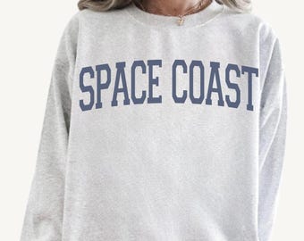 Space Coast Vintage Varsity Aesthetic Crewneck, Quiet Luxury Sweatshirt, Capsule Wardrobe, Gift Idea, Beach Sweater, Summer Apparel