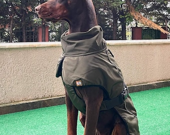 Waterproof Winter Coat for Large Dogs 3XL–7XL , Khaki , Red , Black , Navy Blue Warm Big Dog Jacket   Dog Coat Pet Clothing